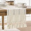Caminho de mesa boho em macramê marfim estilo fazenda 12x108 polegadas 1