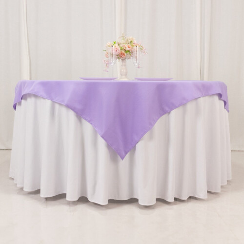 BalsaCircle Lavender Square Polyester Tablecloth54"
