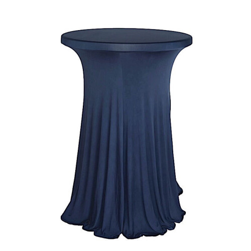 Marinblått spandex cocktailbordsöverdrag