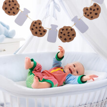 Baner z ciasteczkami i mlekiem na urodziny i baby shower
