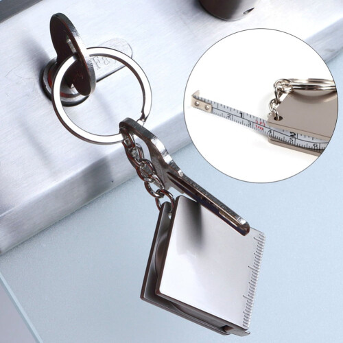 Porte-clés mètre ruban rétractable en acier inoxydable