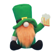 Conjunto de 2 Gnomos Decorativos de Tricô Verde para o Dia de São Patrício