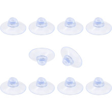 Glazen tafelzuignappen van transparant rubber, 10 stuks