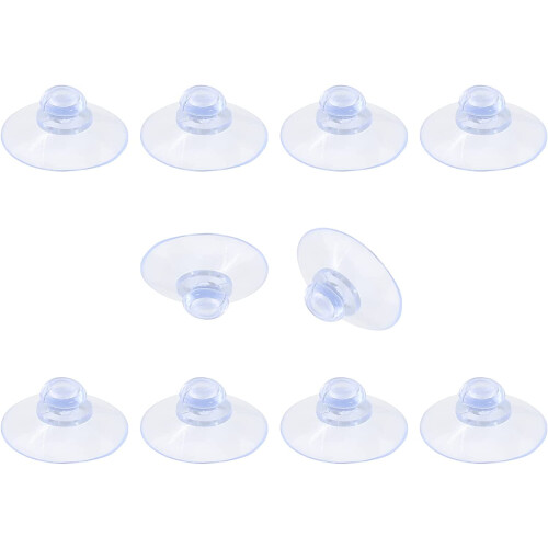 Pacote com 10 ventosas de vidro transparente de 30 mm
