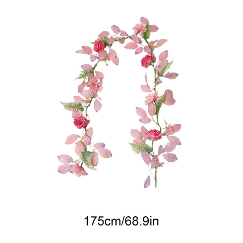 Kunstig roserankegirlander - Silkeblomster, 175 cm 2