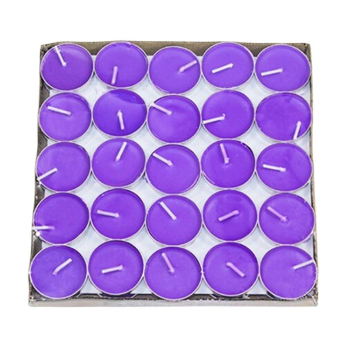 Valentine's Day Tea Light Candles Purple 50 pcs 1