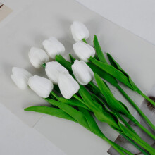 10 phíosa Tiúilipí Saorga Fíor-Tadhaill 35cm Bán Dearg Buí