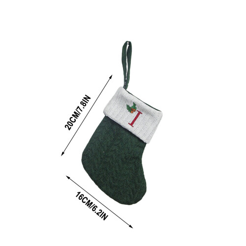 7" Knit Monogram Christmas Stocking 2
