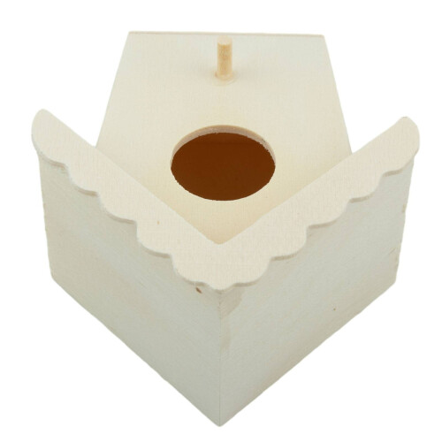 Fuglehus i tre, uferdig, lite, 13 cm 2