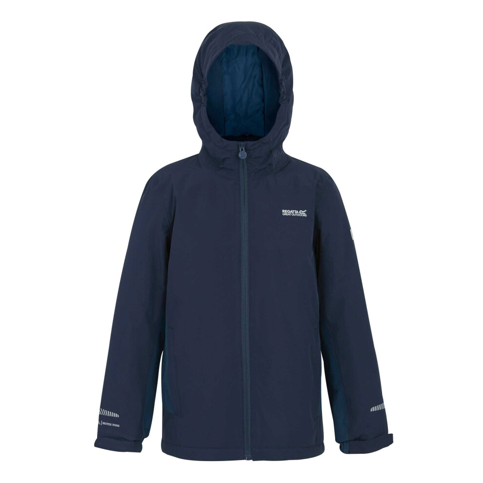 Regatta Kids Hurdle Insulated Waterproof Jacket - Navy/Moonlight Denim - 11-12 Years - Navy/Moonlight Denim - 100% Polyester - Image 2