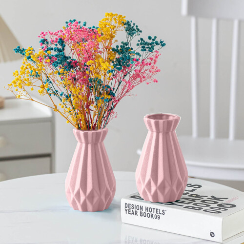 2 Pack 6" Ceramic Vases – Modern Boho Home Decor 1