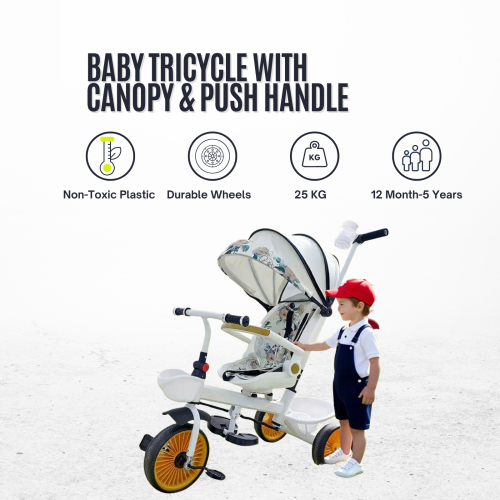 Toddler Tricycle with Parent Push Handle 1