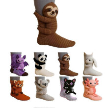(guinea pig) 3D Cute Animals Socks Knitted Animal Pattern Floor Socks Unisex Funny Winter Christmas Gifts