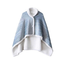Cozy Wearable Scarf for Women Super Soft Plush Shawl to Lounge on Sofa and Bed Sky Blue