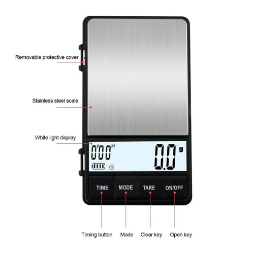 Digital Coffee Scale 1kg / 0.1g with Timer 2