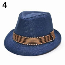 1 Pcs Unisex Kid Boys Girls Fedora Hat Fashion Cool Jazz Cap Pitched Crown Short Brim Hat Cotton Photography Top Sun Hats