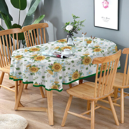 Sunflower Oval Tablecloth 54x72 in Polyester 2
