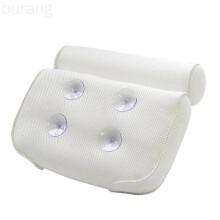 Bathtub head and neck support pillow, breathable 3D mesh bath pillow with suction cup