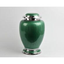 Cremation Urn for Human Ashes Adult Green Aluminium Funeral Memorial Ashes Urn