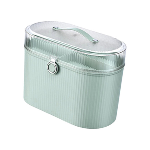 Boîte de rangement avec couvercle et poignée, deux compartiments, verte 1