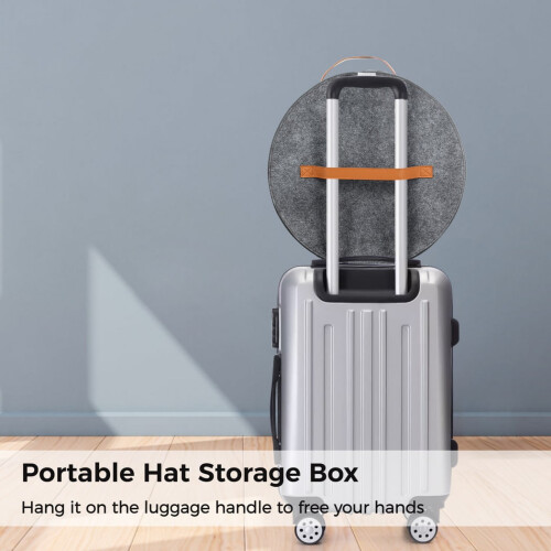 Grey Felt Hat Storage Box 43 x 26 cm 2