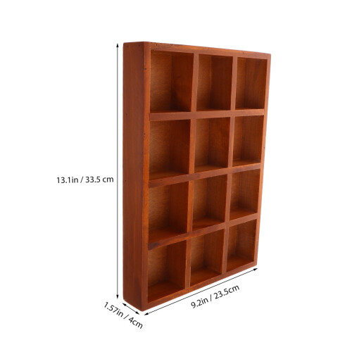 Boîte à bijoux vintage en bois à 12 compartiments 1