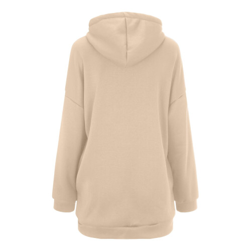 Damen-Kapuzenpullover mit Reißverschluss, einfarbig khaki, Größe XL 2