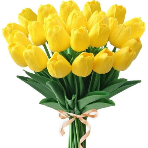 10 db sárga műtulipán, 33 cm