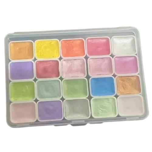 Set van 20 glinsterende aquarelverf