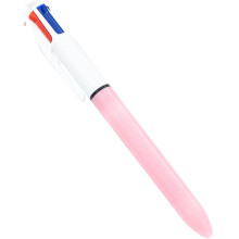 Utdragbar kulspetspenna med 4 färger, 1,0 mm medelstor rosa spets