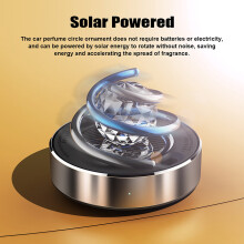 Diffuseur d'aromathérapie solaire rotatif pour voiture, en métal, 1 pièce