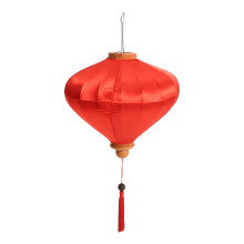 Lanterna oval de tecido vermelho para decoração do Ano Novo Chinês