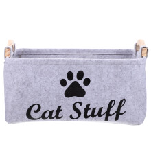 Cesta de almacenamiento de fieltro para juguetes de mascotas, 39x27x18cm