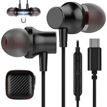 Przewodowe słuchawki USB-C z magnetycznym basem i mikrofonem