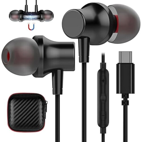 Auricolari cablati USB-C con bassi magnetici e microfono