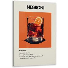 Imprimeu pe pânză cu cocktail Negroni vintage, 30x45 cm