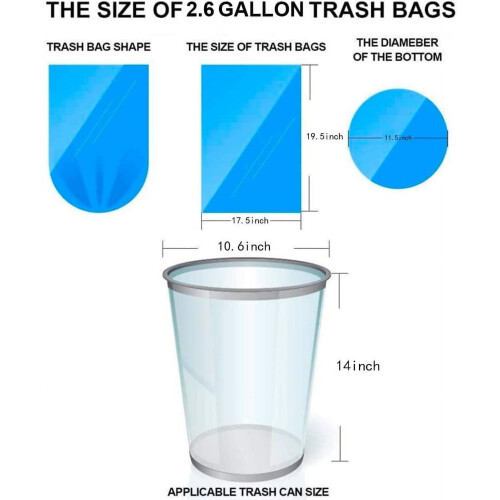 2.6 Gallon Auto-Close Trash Bags, Thick White, 60 Pack 2