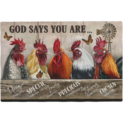 Σουπλά Rooster σετ 6 τεμαχίων, 12x18 ίντσες, ρουστίκ βαμβάκι-λινό