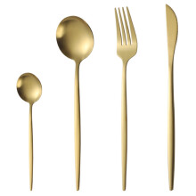 Stainless Steel Flatware Set Gold 16-Piece