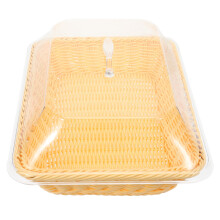 Cesta de aperitivos de acrílico tejido con tapa
