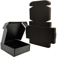 Sort bølgepap gaveæske 30x23x15 cm - 15 stk.
