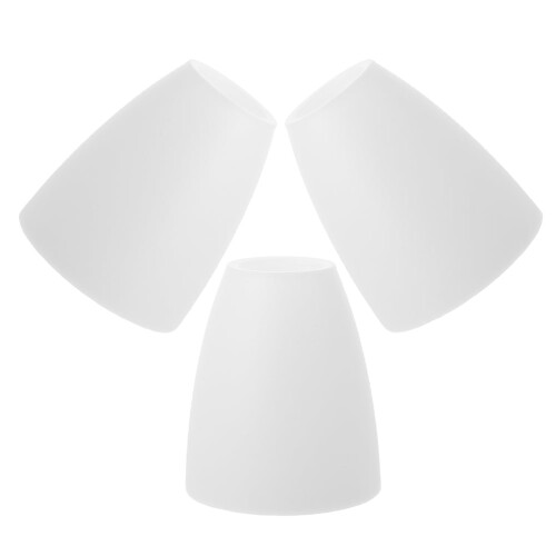 Conjunto de 3 cúpulas de plástico para abajures de mesa e de chão.