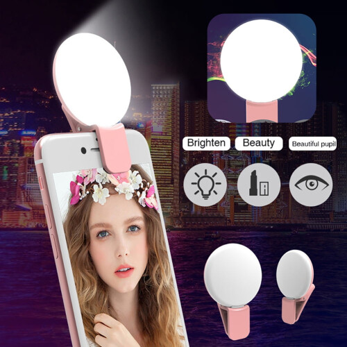 Στρογγυλό φωτιστικό LED για selfie με κλιπ για όλα τα τηλέφωνα