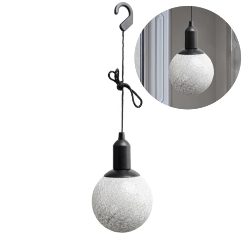 Lampada a sospensione OUNONA in rame bianco e cotone.