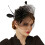 Γυναικείο καπέλο Pillbox Fascinator με πέπλο και φτερά 1