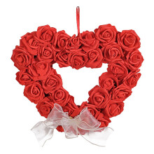 Corona de rosas artificiales en forma de corazón (1 unidad)