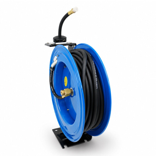 Oypla Oypla 50ft 15m Spring Retractable 3/8" Air Line Compressor Hose Reel 2