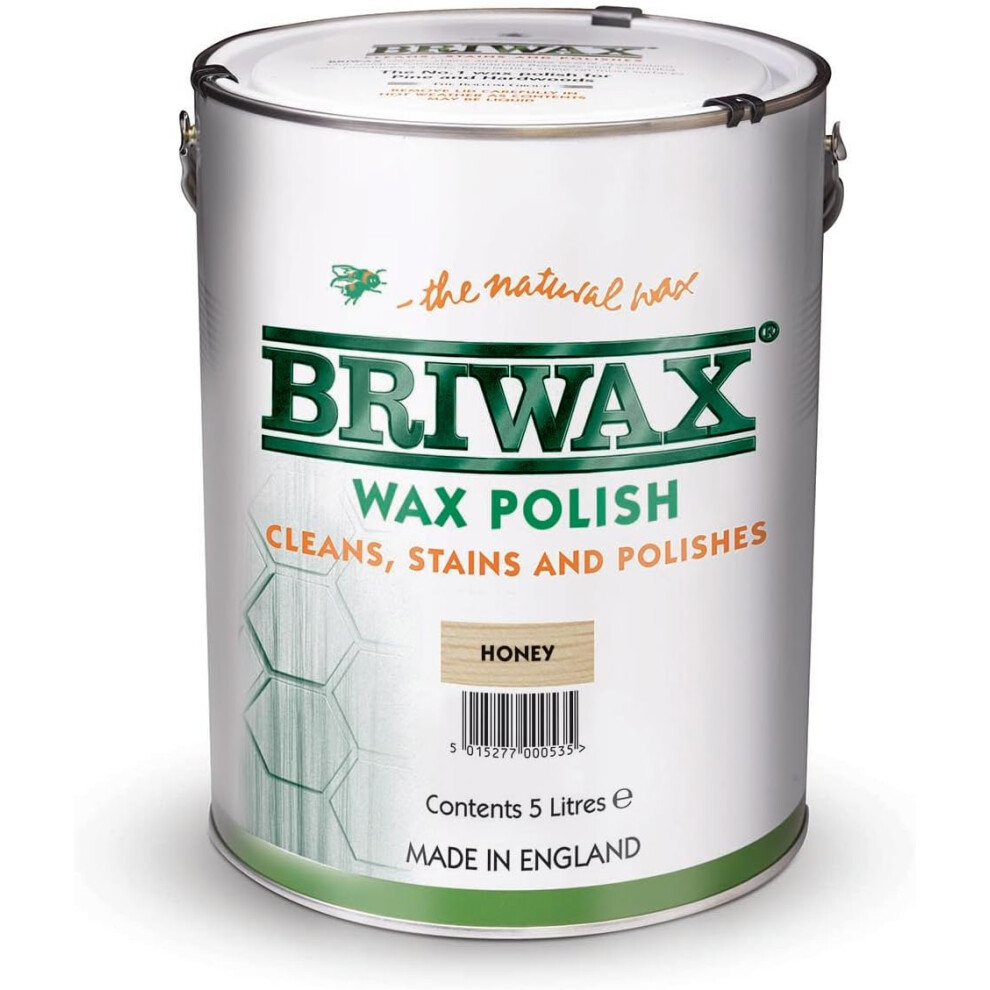 Briwax Wax Polish Honey 5L Satin Sheen 5015277000535