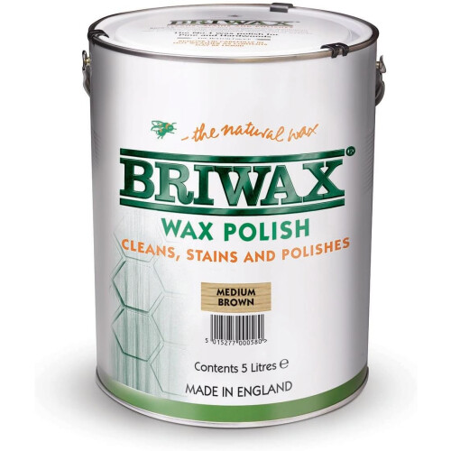 Briwax Wax Polish Medium Brown 5L