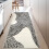 Washable Runner Rug Abstract Lines Black White 2x6 ft 1